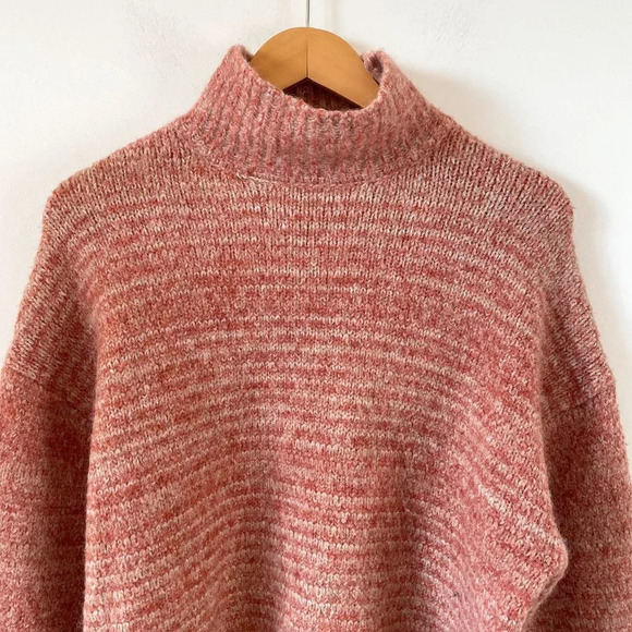 Zara Wool Alpaca Blend Soft Knit Sweater Oversized Heather Orange Size XS/Small - Picture 6 of 10